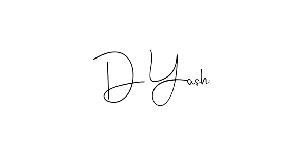 Design your own signature with our free online signature maker. With this signature software, you can create a handwritten (Andilay-7BmLP) signature for name D Yash. D Yash signature style 4 images and pictures png