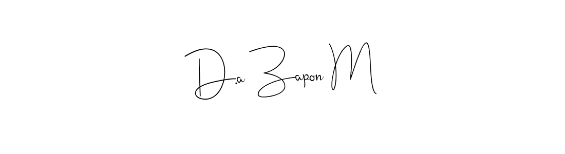 Also You can easily find your signature by using the search form. We will create D.a Zapon M name handwritten signature images for you free of cost using Andilay-7BmLP sign style. D.a Zapon M signature style 4 images and pictures png