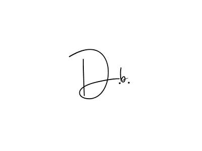 if you are searching for the best signature style for your name D.b.. so please give up your signature search. here we have designed multiple signature styles  using Andilay-7BmLP. D.b. signature style 4 images and pictures png