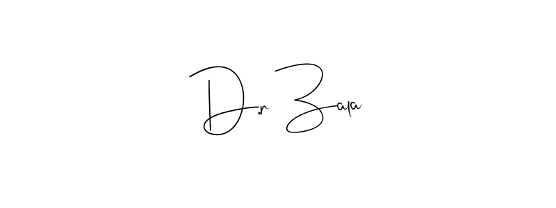 How to make D.r Zala name signature. Use Andilay-7BmLP style for creating short signs online. This is the latest handwritten sign. D.r Zala signature style 4 images and pictures png