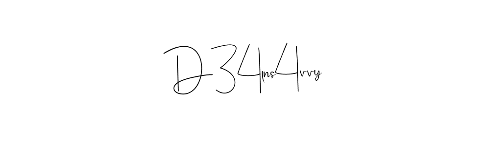 The best way (Andilay-7BmLP) to make a short signature is to pick only two or three words in your name. The name D34lns4vvy include a total of six letters. For converting this name. D34lns4vvy signature style 4 images and pictures png