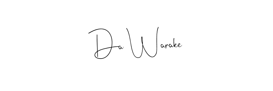 if you are searching for the best signature style for your name Da Warake. so please give up your signature search. here we have designed multiple signature styles  using Andilay-7BmLP. Da Warake signature style 4 images and pictures png