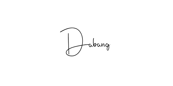 Make a beautiful signature design for name Dabang. With this signature (Andilay-7BmLP) style, you can create a handwritten signature for free. Dabang signature style 4 images and pictures png