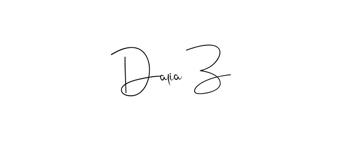 Also You can easily find your signature by using the search form. We will create Dalia Z name handwritten signature images for you free of cost using Andilay-7BmLP sign style. Dalia Z signature style 4 images and pictures png