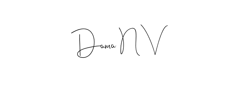 Use a signature maker to create a handwritten signature online. With this signature software, you can design (Andilay-7BmLP) your own signature for name Dama N V. Dama N V signature style 4 images and pictures png