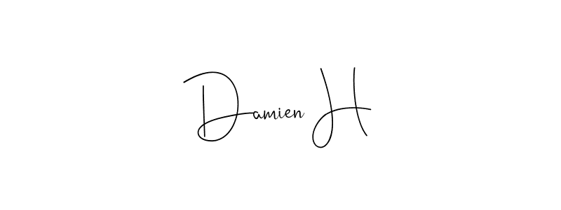 Design your own signature with our free online signature maker. With this signature software, you can create a handwritten (Andilay-7BmLP) signature for name Damien H. Damien H signature style 4 images and pictures png