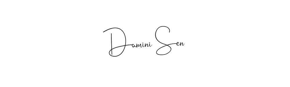 Make a beautiful signature design for name Damini Sen. With this signature (Andilay-7BmLP) style, you can create a handwritten signature for free. Damini Sen signature style 4 images and pictures png