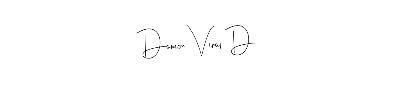 if you are searching for the best signature style for your name Damor Viral D. so please give up your signature search. here we have designed multiple signature styles  using Andilay-7BmLP. Damor Viral D signature style 4 images and pictures png