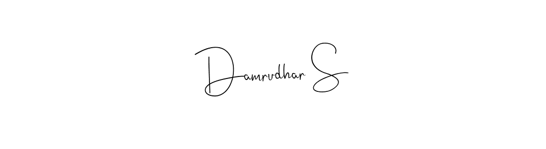 The best way (Andilay-7BmLP) to make a short signature is to pick only two or three words in your name. The name Damrudhar S include a total of six letters. For converting this name. Damrudhar S signature style 4 images and pictures png