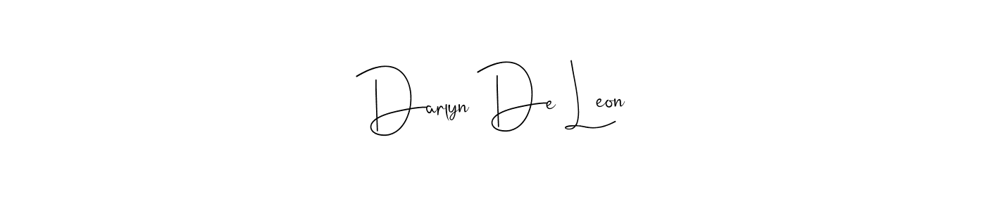 Andilay-7BmLP is a professional signature style that is perfect for those who want to add a touch of class to their signature. It is also a great choice for those who want to make their signature more unique. Get Darlyn De Leon name to fancy signature for free. Darlyn De Leon signature style 4 images and pictures png