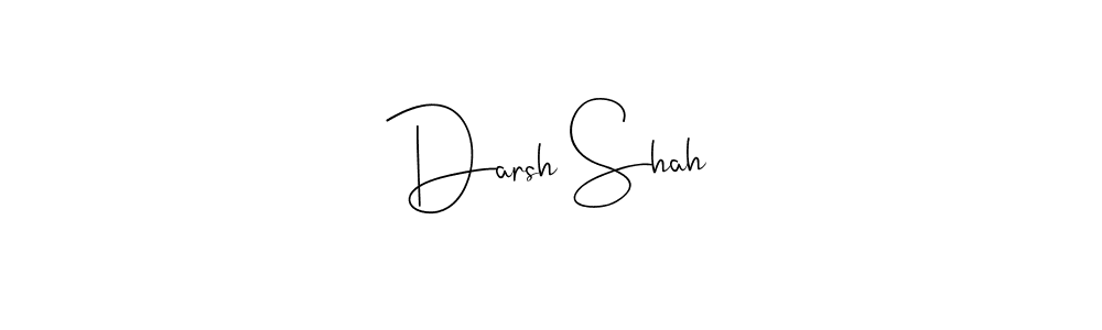 How to make Darsh Shah name signature. Use Andilay-7BmLP style for creating short signs online. This is the latest handwritten sign. Darsh Shah signature style 4 images and pictures png