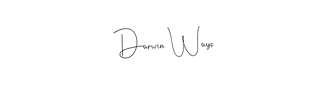 Andilay-7BmLP is a professional signature style that is perfect for those who want to add a touch of class to their signature. It is also a great choice for those who want to make their signature more unique. Get Darwin Ways name to fancy signature for free. Darwin Ways signature style 4 images and pictures png