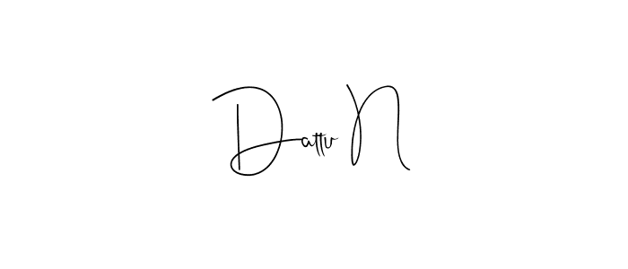 See photos of Dattu N official signature by Spectra . Check more albums & portfolios. Read reviews & check more about Andilay-7BmLP font. Dattu N signature style 4 images and pictures png