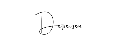 The Andilay-7BmLP typeface gives name Datuaizan a refined look. Suitable for certificates, diplomas, and official verification. Datuaizan signature style 4 images and pictures png