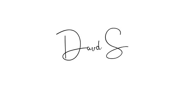 How to make Daud S name signature. Use Andilay-7BmLP style for creating short signs online. This is the latest handwritten sign. Daud S signature style 4 images and pictures png
