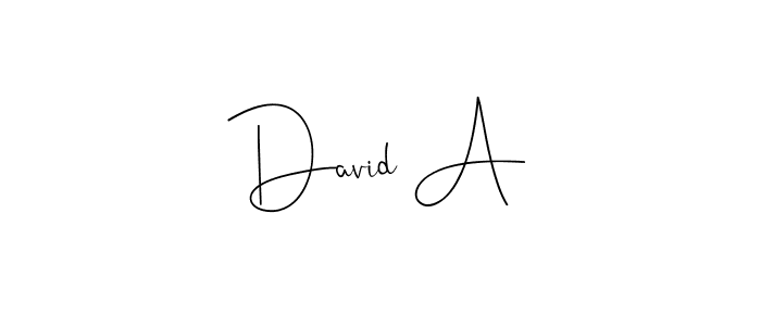Make a beautiful signature design for name David A. With this signature (Andilay-7BmLP) style, you can create a handwritten signature for free. David A signature style 4 images and pictures png