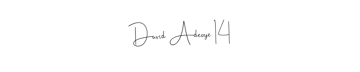 Use a signature maker to create a handwritten signature online. With this signature software, you can design (Andilay-7BmLP) your own signature for name David Adeoye 14. David Adeoye 14 signature style 4 images and pictures png