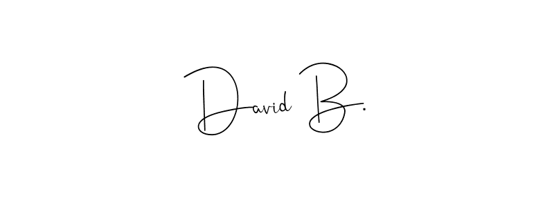 How to make David B. name signature. Use Andilay-7BmLP style for creating short signs online. This is the latest handwritten sign. David B. signature style 4 images and pictures png