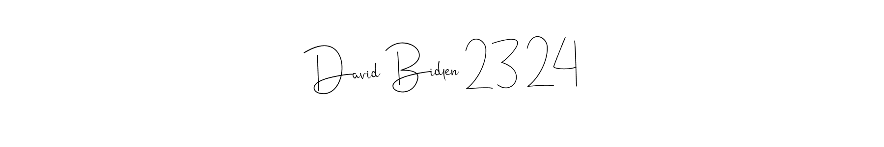 How to make David Bidlen 23 24 name signature. Use Andilay-7BmLP style for creating short signs online. This is the latest handwritten sign. David Bidlen 23 24 signature style 4 images and pictures png