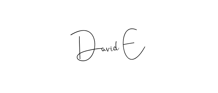 The best way (Andilay-7BmLP) to make a short signature is to pick only two or three words in your name. The name David E include a total of six letters. For converting this name. David E signature style 4 images and pictures png