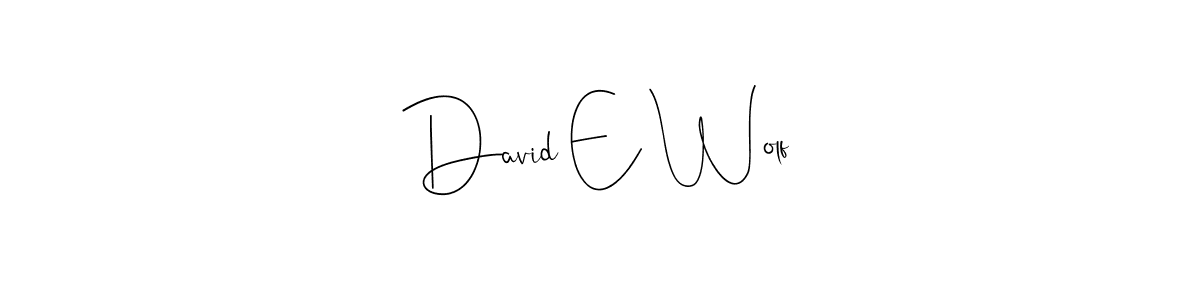 Use a signature maker to create a handwritten signature online. With this signature software, you can design (Andilay-7BmLP) your own signature for name David E Wolf. David E Wolf signature style 4 images and pictures png