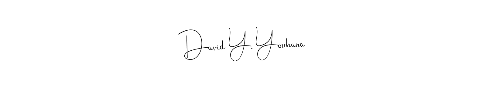 The best way (Andilay-7BmLP) to make a short signature is to pick only two or three words in your name. The name David Y. Youhana include a total of six letters. For converting this name. David Y. Youhana signature style 4 images and pictures png