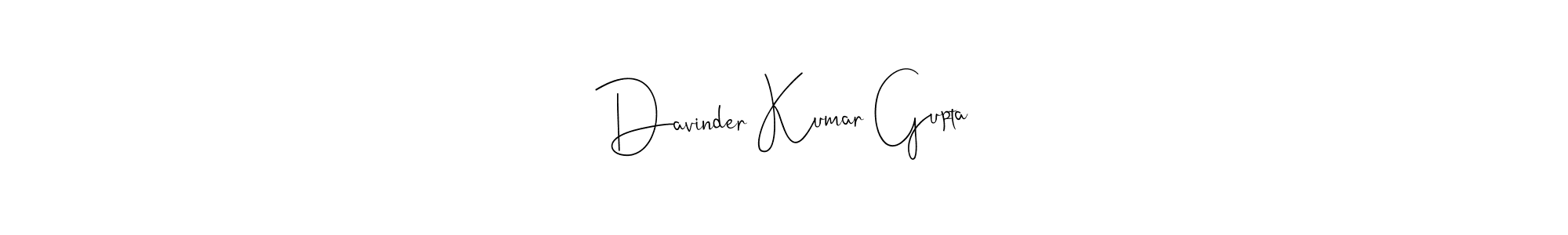 Create a beautiful signature design for name Davinder Kumar Gupta. With this signature (Andilay-7BmLP) fonts, you can make a handwritten signature for free. Davinder Kumar Gupta signature style 4 images and pictures png