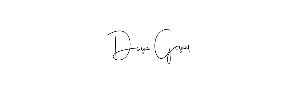 The best way (Andilay-7BmLP) to make a short signature is to pick only two or three words in your name. The name Daya Goyal include a total of six letters. For converting this name. Daya Goyal signature style 4 images and pictures png