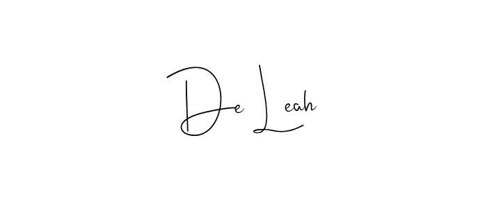 Create a beautiful signature design for name De Leah. With this signature (Andilay-7BmLP) fonts, you can make a handwritten signature for free. De Leah signature style 4 images and pictures png