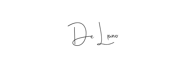 if you are searching for the best signature style for your name De Llano. so please give up your signature search. here we have designed multiple signature styles  using Andilay-7BmLP. De Llano signature style 4 images and pictures png