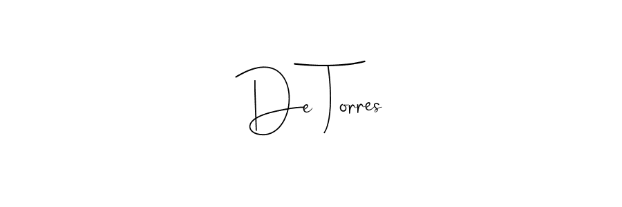 if you are searching for the best signature style for your name De Torres. so please give up your signature search. here we have designed multiple signature styles  using Andilay-7BmLP. De Torres signature style 4 images and pictures png