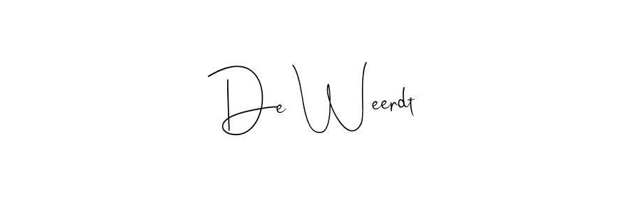 Make a short De Weerdt signature style. Manage your documents anywhere anytime using Andilay-7BmLP. Create and add eSignatures, submit forms, share and send files easily. De Weerdt signature style 4 images and pictures png