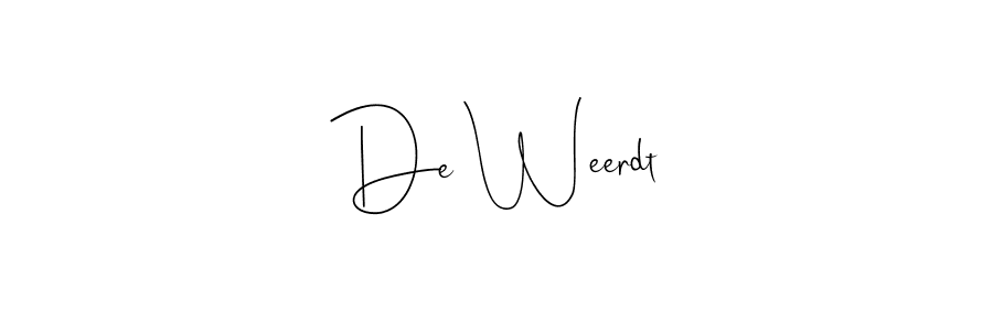 Design your own signature with our free online signature maker. With this signature software, you can create a handwritten (Andilay-7BmLP) signature for name De Weerdt. De Weerdt signature style 4 images and pictures png