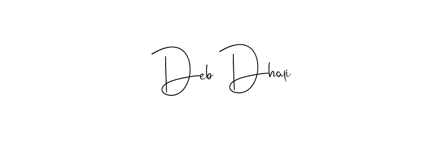 How to make Deb Dhali name signature. Use Andilay-7BmLP style for creating short signs online. This is the latest handwritten sign. Deb Dhali signature style 4 images and pictures png