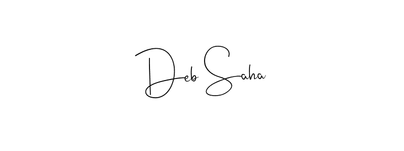 How to make Deb Saha name signature. Use Andilay-7BmLP style for creating short signs online. This is the latest handwritten sign. Deb Saha signature style 4 images and pictures png