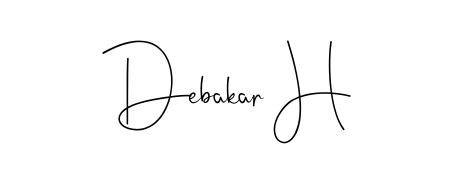 Practice writing Debakar H with the flow of Andilay-7BmLP lettering. A fantastic source of inspiration for developing your personal signature style. Debakar H signature style 4 images and pictures png