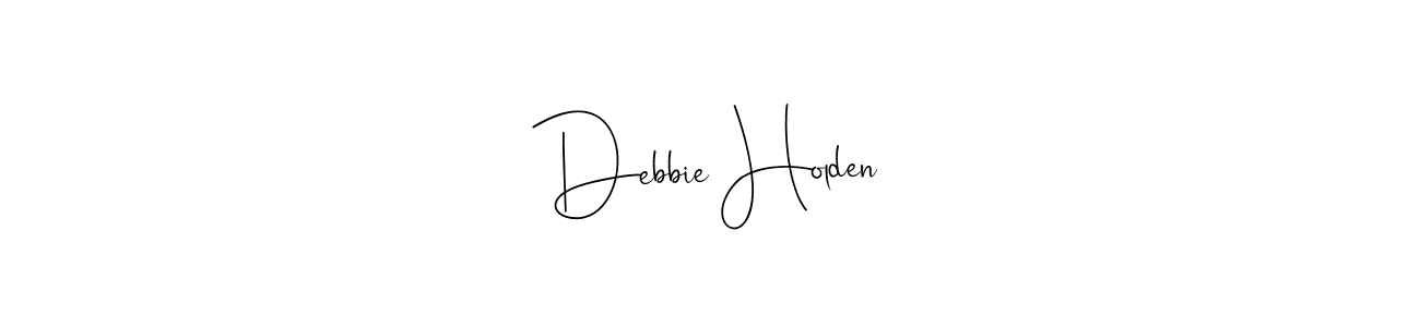 How to make Debbie Holden name signature. Use Andilay-7BmLP style for creating short signs online. This is the latest handwritten sign. Debbie Holden signature style 4 images and pictures png