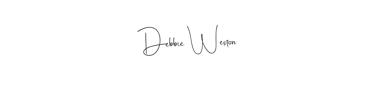 Make a short Debbie Weston signature style. Manage your documents anywhere anytime using Andilay-7BmLP. Create and add eSignatures, submit forms, share and send files easily. Debbie Weston signature style 4 images and pictures png