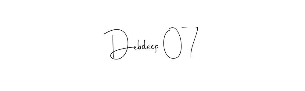 Design your own signature with our free online signature maker. With this signature software, you can create a handwritten (Andilay-7BmLP) signature for name Debdeep 07. Debdeep 07 signature style 4 images and pictures png