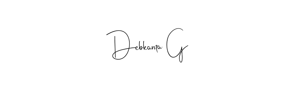 You should practise on your own different ways (Andilay-7BmLP) to write your name (Debkanta G) in signature. don't let someone else do it for you. Debkanta G signature style 4 images and pictures png