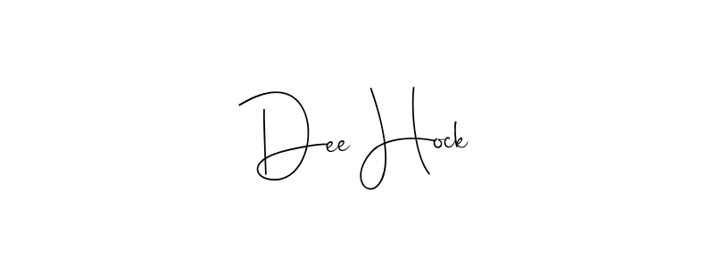 How to make Dee Hock name signature. Use Andilay-7BmLP style for creating short signs online. This is the latest handwritten sign. Dee Hock signature style 4 images and pictures png