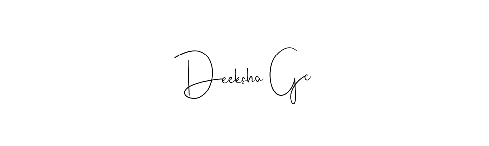 Deeksha Gc stylish signature style. Best Handwritten Sign (Andilay-7BmLP) for my name. Handwritten Signature Collection Ideas for my name Deeksha Gc. Deeksha Gc signature style 4 images and pictures png