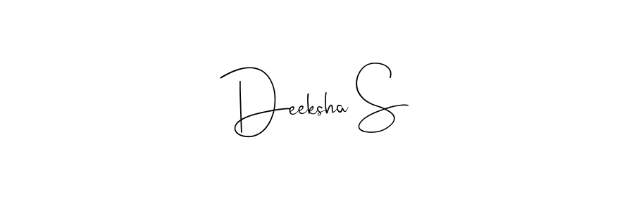 if you are searching for the best signature style for your name Deeksha S. so please give up your signature search. here we have designed multiple signature styles  using Andilay-7BmLP. Deeksha S signature style 4 images and pictures png