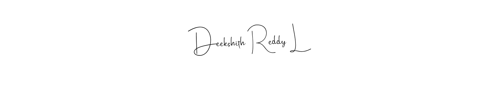 Make a beautiful signature design for name Deekshith Reddy L. With this signature (Andilay-7BmLP) style, you can create a handwritten signature for free. Deekshith Reddy L signature style 4 images and pictures png