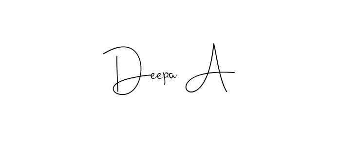How to make Deepa A signature? Andilay-7BmLP is a professional autograph style. Create handwritten signature for Deepa A name. Deepa A signature style 4 images and pictures png