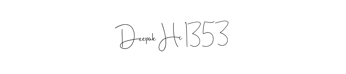 How to make Deepak Hc 1353 name signature. Use Andilay-7BmLP style for creating short signs online. This is the latest handwritten sign. Deepak Hc 1353 signature style 4 images and pictures png