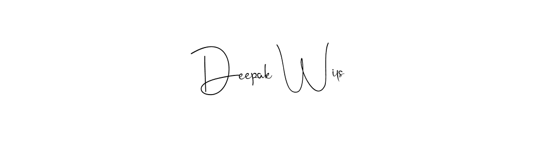 Design your own signature with our free online signature maker. With this signature software, you can create a handwritten (Andilay-7BmLP) signature for name Deepak Wils. Deepak Wils signature style 4 images and pictures png