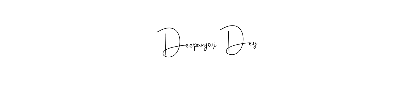 How to make Deepanjali Dey name signature. Use Andilay-7BmLP style for creating short signs online. This is the latest handwritten sign. Deepanjali Dey signature style 4 images and pictures png