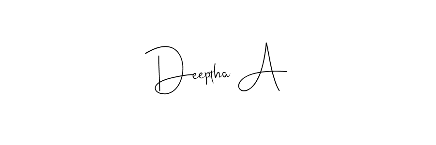 Make a beautiful signature design for name Deeptha A. Use this online signature maker to create a handwritten signature for free. Deeptha A signature style 4 images and pictures png