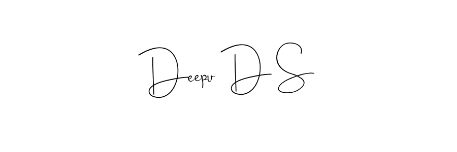 Also You can easily find your signature by using the search form. We will create Deepu D S name handwritten signature images for you free of cost using Andilay-7BmLP sign style. Deepu D S signature style 4 images and pictures png